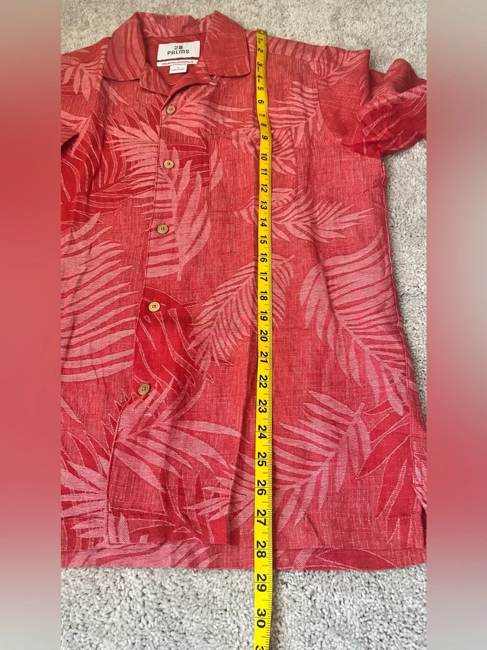 2& Palmas Red Tropical Print Short-Sleeve Camp Shirt men’s S